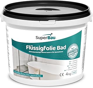 Flüssigfolie (Grau, 4kg≈4m²) BAD & DUSCHE, Abdichten Badezimmer Fliesen, Abdichtfolie, Duscha…