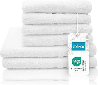ZOLLNER 6tlg. Handtuch Set 4X Handtücher (ca. 50×100 cm) und 2X Duschtücher (ca. 70×140 cm) – a…