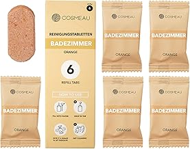 Cosmeau Nachhaltige WC- und Badreiniger Orangenduft – 6 Konzentrierte Reinigungstabletten für Ba…