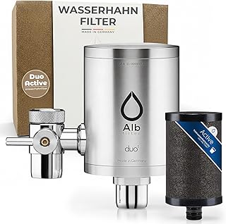 Alb Filter Duo Active Trinkwasserfilter Edelstahl Natur – Wasserfilter Wasserhahn für sauberes…