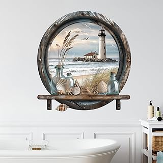 GRAZDesign Wandtattoo maritim Bad Fenster Ozean, Wandaufkleber Badezimmer Flur Schlafzimmer, Foli…