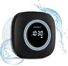 MEDION S66884 Duschradio mit Bluetooth (Badradio, UKW Radio, Saugnapf, LED-Display, IPX6 Wasserdi…
