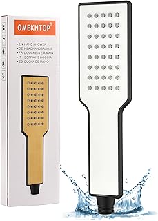 Duschkopf Wassersparend Mattes Weiß, Duschkopf Regendusche mit Druckerhöhung, Anti-Stau-Silikon…