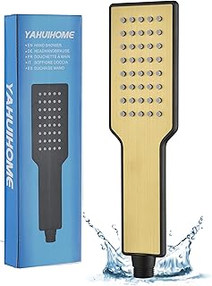 Duschkopf Wassersparend Gebürstetes Gold, Duschkopf Regendusche mit Selbstreinigender Silikondü…