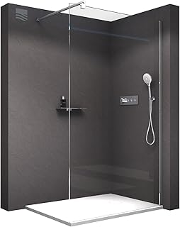 BERNSTEIN Duschwand Glas Duschabtrennung Walk-In Dusche Nano ESG Echtglas Duschtrennwand EX101 Kl…