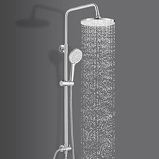 Duschsystem ohne Armatur, Bevankly Chrom Regendusche ohne Armatur mit Regendusche Duschkopf und 3…