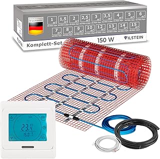 VILSTEIN® Elektrische Fußbodenheizung [150W/m²] – Bodenheizung Elektrisch geeignet für Lamina…