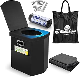 E EASTSTORM Faltbare Campingtoilette, 42 cm Sitzhöhe wie daheim, notfall toilett für Erwachsene…