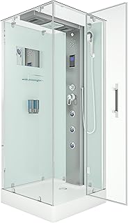 AcquaVapore Dampfdusche Duschtempel Sauna Dusche Duschkabine D38-10R2-EC 90×90 cm mit 2K Scheiben…