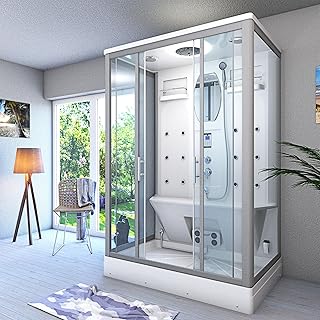 AcquaVapore Dampfdusche Sauna Dusche Duschkabine D27-EH-EC-EA-ALL 140×90 cm MIT 2K Scheiben Versi…