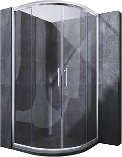 SONNI Viertelkreis Duschkabine Runddusche 90×90 eckeinstieg Duschabtrennung Schiebetür Viertelkr…