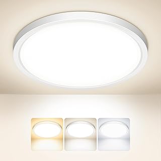 Deckenlampe LED Deckenleuchte Flach Rund, 1500LM Ultradünn Lampe Decke, 3000K/4000K/6500K, Moder…