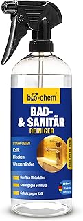 bio-chem Bad- & Sanitärreiniger – 750 ml – Kalkentferner & Badreiniger Spray für Dusche, WC…
