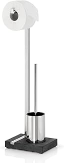 blomus -MENOTO- Stand WC-Garnitur aus poliertem Edelstahl, freistehender Toilettenbutler, platzsp…