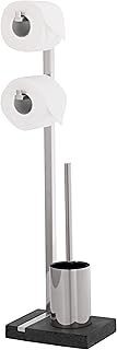 blomus -MENOTO- Stand WC-Garnitur aus mattiertem Edelstahl, freistehender Toilettenbutler, Platz …