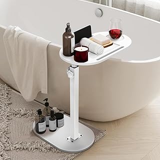 Höhenverstellbarer Beistelltisch, Kaffeetisch, Badtablett aus Bambus, platzsparender Nachttisch,…