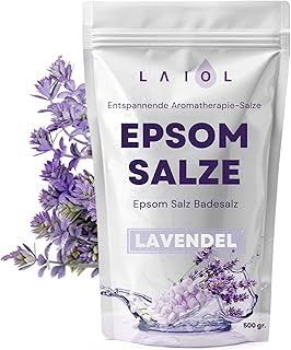Epsom Salz 500 g Lavendel – Reines Bittersalz mit Magnesium – Badesalz für Bad & Fußbad –…