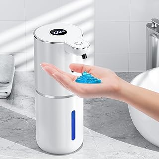 Seifenspender Automatisch mit digitaler Anzeige,380ml Elektrischer Seifenspender mit Sensor,Wandm…