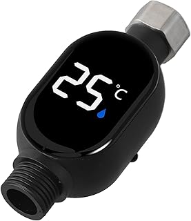 Digitales Dusch-Wasserhahn-Thermometer mit LED-Temperaturanzeige, 0–99 °C Bereich, farbcodiert…