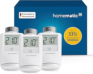 Homematic IP Heizkörperthermostat, Packung mit 3, Smart Home, digitaler Thermostat Heizung, Heiz…