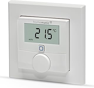 Homematic IP Wandthermostat mit Luftfeuchtigkeitssensor, Smart Home, digitales Thermostat Heizkö…