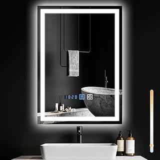 Spiegel Bad Badspiegel mit Beleuchtung – LED Badezimmerspiegel 50×70 cm Wandspiegel Badezimmer IP…