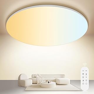 ONDTA LED Deckenleuchte Dimmbar 45W, 2700K-6500K Deckenlampe mit Fernbedienung, IP54 Rund Badezim…