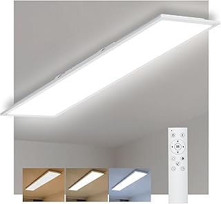 LED Panel 100x25cm, Deckenleuchte Dimmbar mit 30W 3000-6500K, Deckenlampe LED Groß Flach mit Fer…