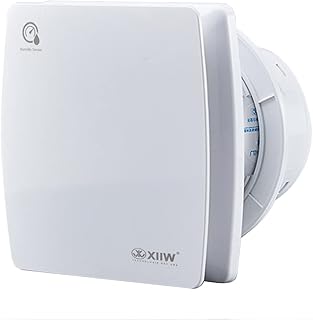 XIIW Badlüfter 100mm mit Feuchtigkeitssensor Abluftventilator einstellbarer Nachlaufzeit, mit Ti…