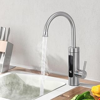 HOMELODY Elektrischer Wasserhahn mit Durchlauferhitzer 230V, Durchlauferhitzer Küche LED Elektri…