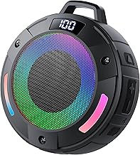 Tragbarer Mini Bluetooth Lautsprecher, Musikbox Bluetooth mit Licht, Kräftiger Klang, IP68 Wasse…