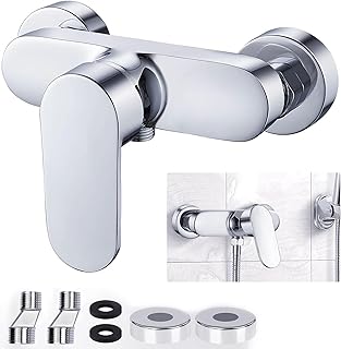 Duscharmatur, Silber Mischbatterie Dusche, Duschbatterie für Dusche Wandmontage, mit G1/2 Brause…
