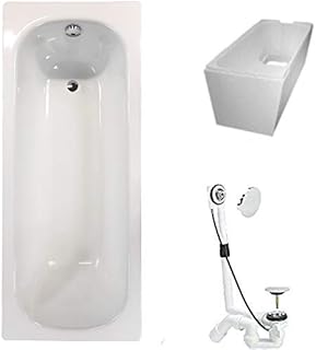 KALDEWEI Badewanne Stahl KOMPLETT SET 170x75cm + Wannenträger + Ablaufgarnitur weiß