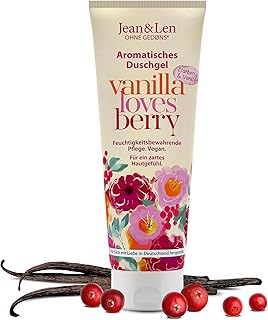 Jean & Len Duschgel Cranberry & Vanille, pH-hautideal, belebendes Duscherlebnis, mit Cranberry- u…
