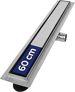 VILSTEIN® Duschrinne Edelstahl Extra Flach [60CM] – Bodenabfluss Dusche Komplettset – Ablaufrinn…