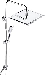JOHO Duschset ohne Armatur, Chrom Duschstangeset Duschsäuleset, Regendusche Duschsystem Wassersp…