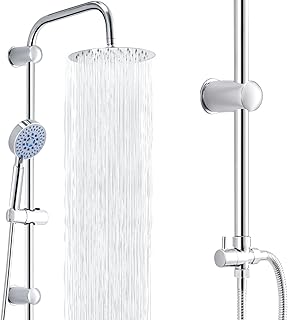 Trintion Regendusche Duschsystem 20 * 20cm Duschsets Duschstangen Duschmischer mit zwei Köpfen V…