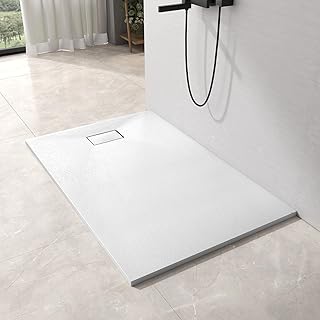 EMKE Duschwanne 120×90 cm Duschtasse Flach Anti-Rutsch SMC Duschwanne Zuschneidbar, Duschwannen W…