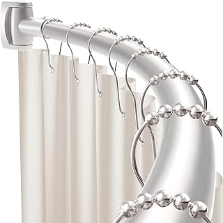Gebogene Duschvorhangstange, 89-193cm Verstellbare Rostfreie Duschvorhangstange aus Gebürstetem …