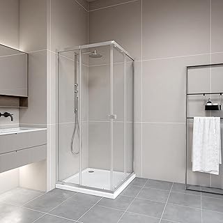 MARWELL Duschkabine Flexi 77-90×77-90-190 cm Eckdusche mit hochwertigen verstellbaren Alumuniumpr…