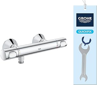 GROHE Precision Flow, Duscharmatur wassersparend (Thermostat hält Temperatur konstant, Verbrühs…