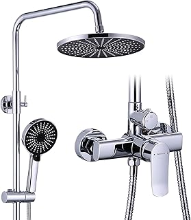 Duschsystem mit Armatur Höhenverstellbare Dusche ohne Thermostat 26 cm Großflächen Regendusche…