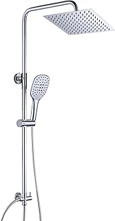JOHO Duschset ohne Armatur, Chrom Edelstahl Duschsystem, Wassersparend Regendusche set, Überkopf…