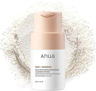 Anua Rice Enzyme Brightening Cleansing Powder, Exfolierender Powder-to-Foam Cleanser, Glatte Text…