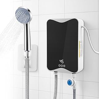 Elektrischer Durchlauferhitzer, 5500 W 230 V Warmwasserbereiter mit LED-Temperaturanzeige, 30–5…