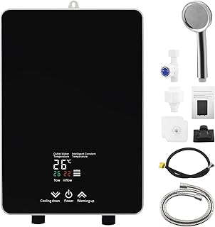 Durchlauferhitzer, 5500W 220V Elektrische tankloser Warmwasserbereiter mit LED, Elektronisch Gere…