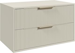 Badplaats Waschbeckenunterschrank Rimini 80 x 46 cm Beige – Hängender Badezimmerschrank mit 2 Sc…