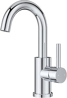 FORIOUS Wasserhahn Bad Hoch 360° Drehbar, Edelstahl Waschtischarmatur Hoch mit Warm/Kaltwasser M…