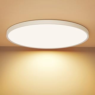 OUILA LED Deckenleuchte Flach Rund – Deckenlampe LED 24W 3000K 2400LM IP44 Wasserdichte Badezimme…