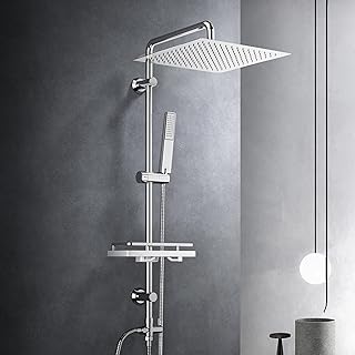 Görbach Edelstahl Duschset Regendusche Duschsystem ohne Armatur mit Verstellbarer Duschstange, K…